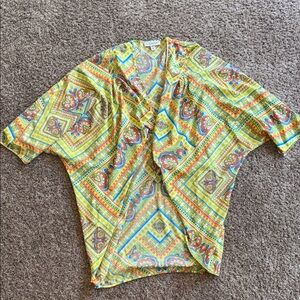 Coolibar yellow paisley printed Upf 50 shawl size small